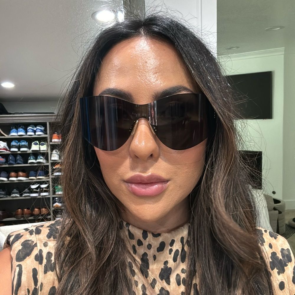 Balenciaga Oversized Black Gradient Shield Sunglasses